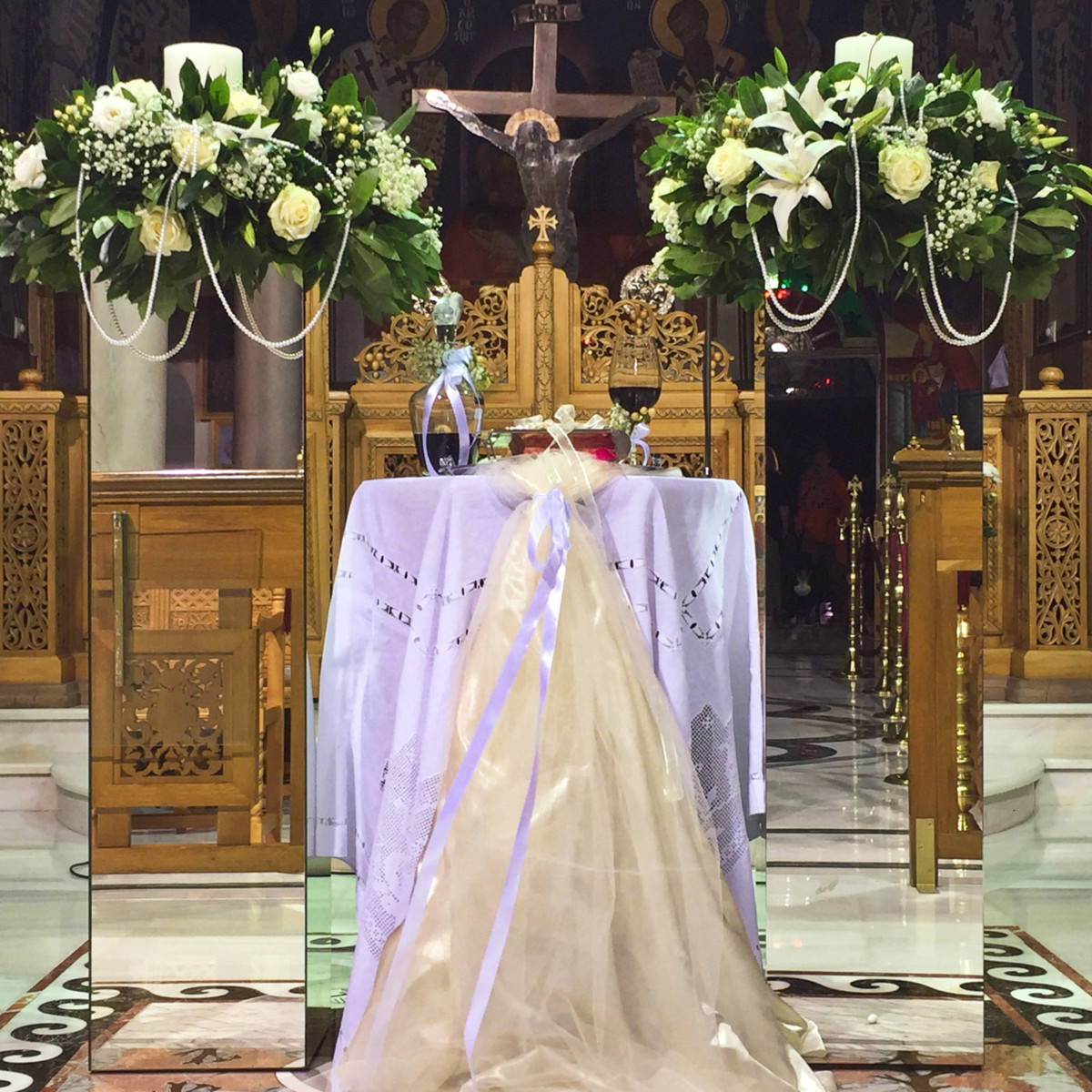 Orthodox Wedding Decoration Candles Mirror Stands – Wedding Memories