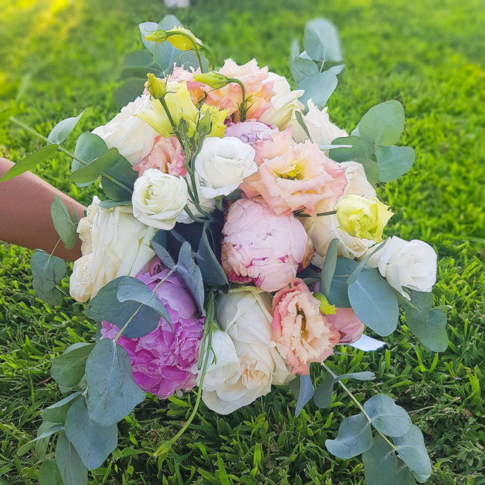 Bridal Bouquet Eucalyptus Peonies