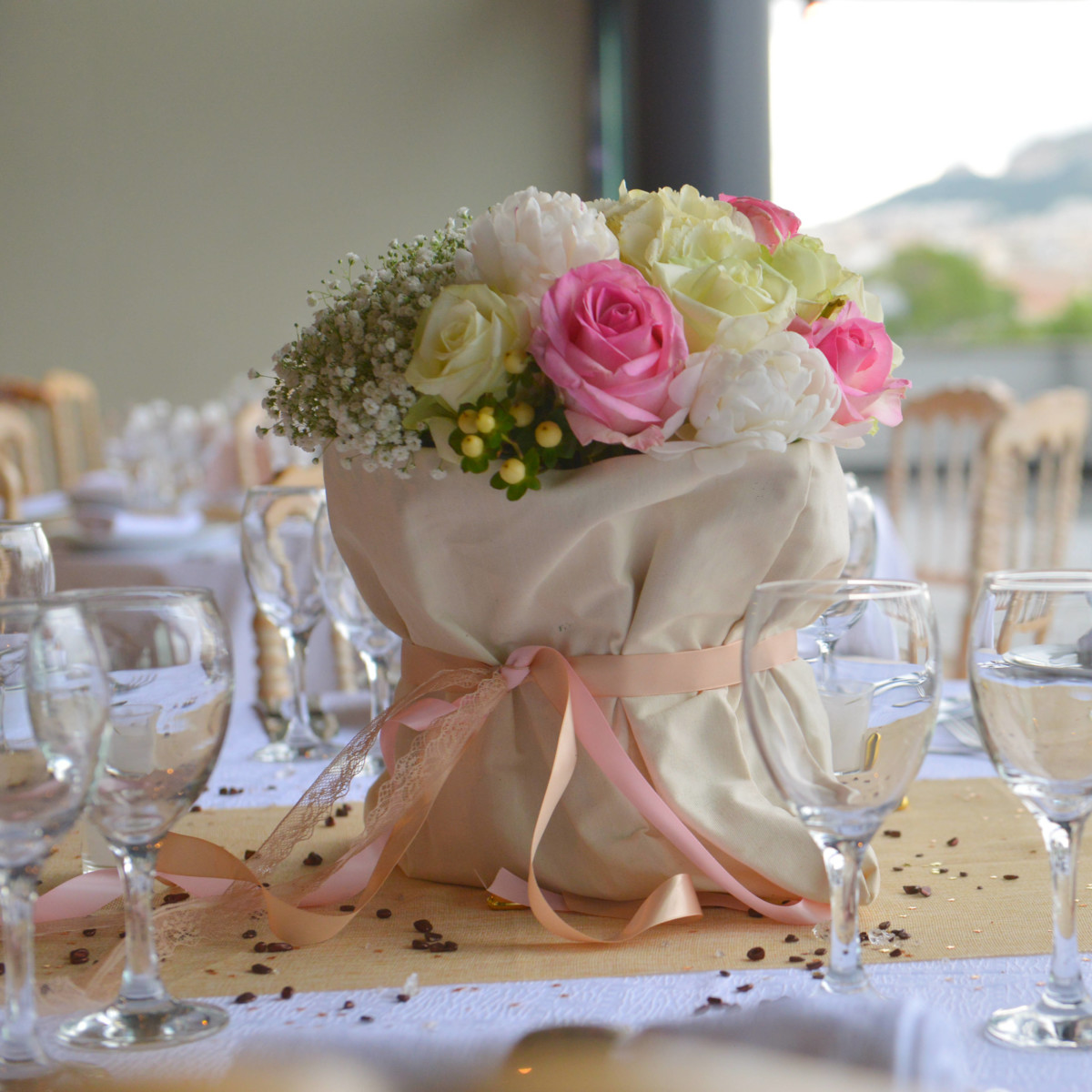Wedding Reception Flower Pouch