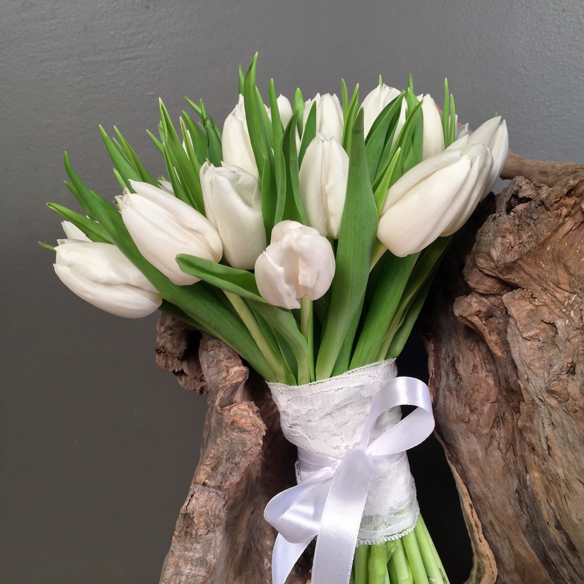 Bridal Bouquet White Tulips