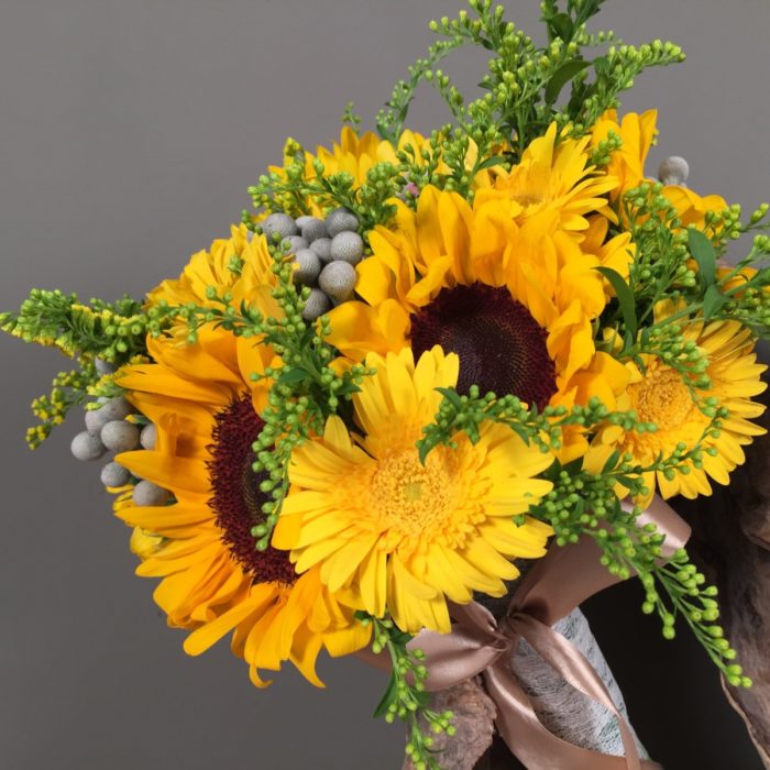 Bridal Bouquet Sunflowers Solidago