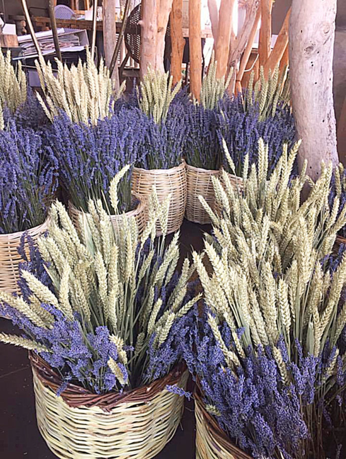 Baskets Dried Wheat & Lavender
