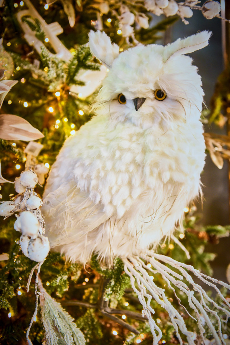 Χριστουγεννιάτικη Διακοσμητική Λευκή Κουκουβάγια