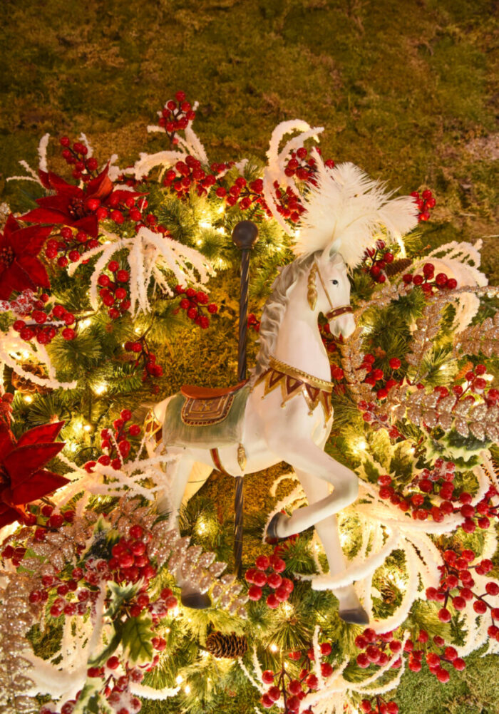 Χριστουγεννιάτικο Στεφάνι Άλογο Carousel