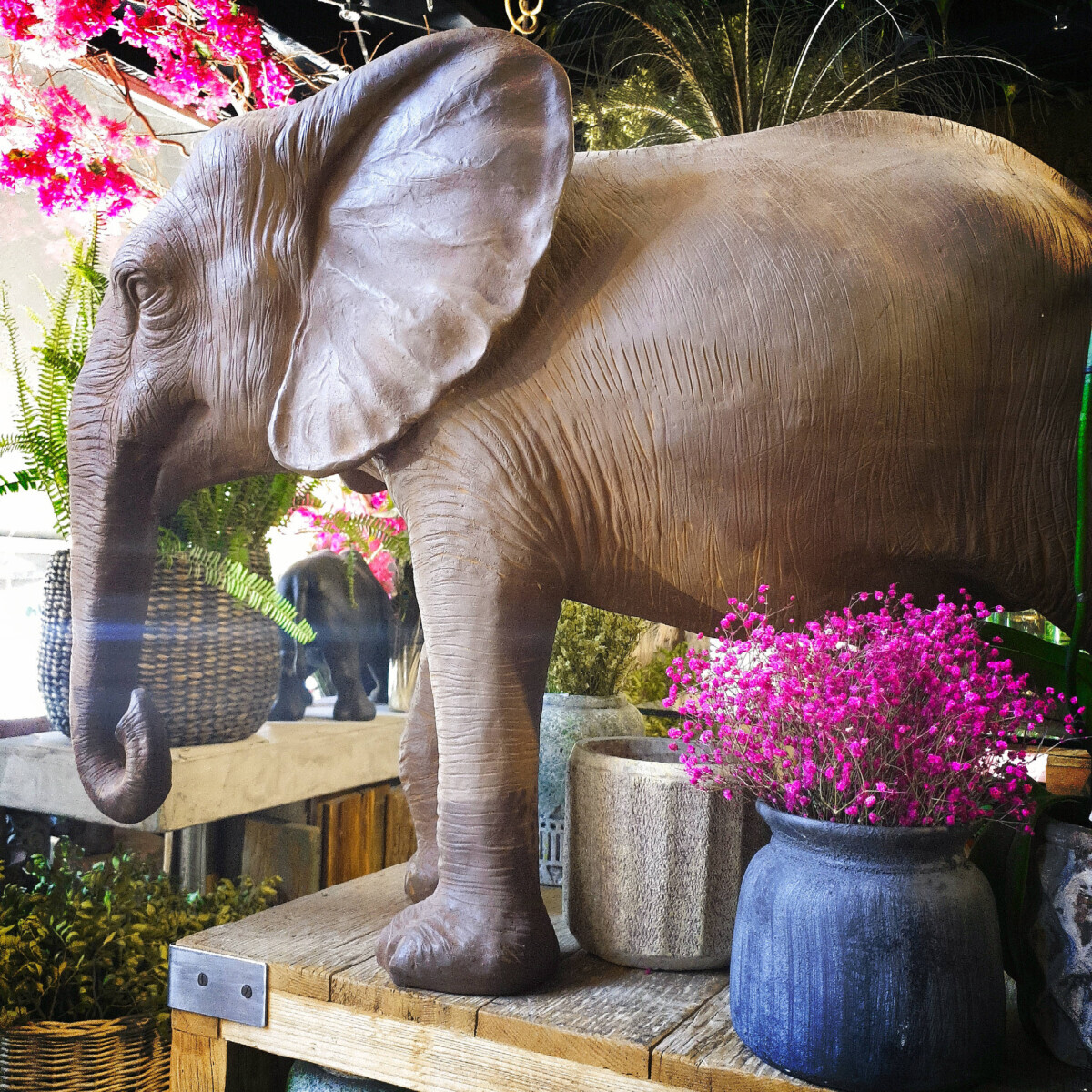 Home Decoration Ceramic Elephant Brown
