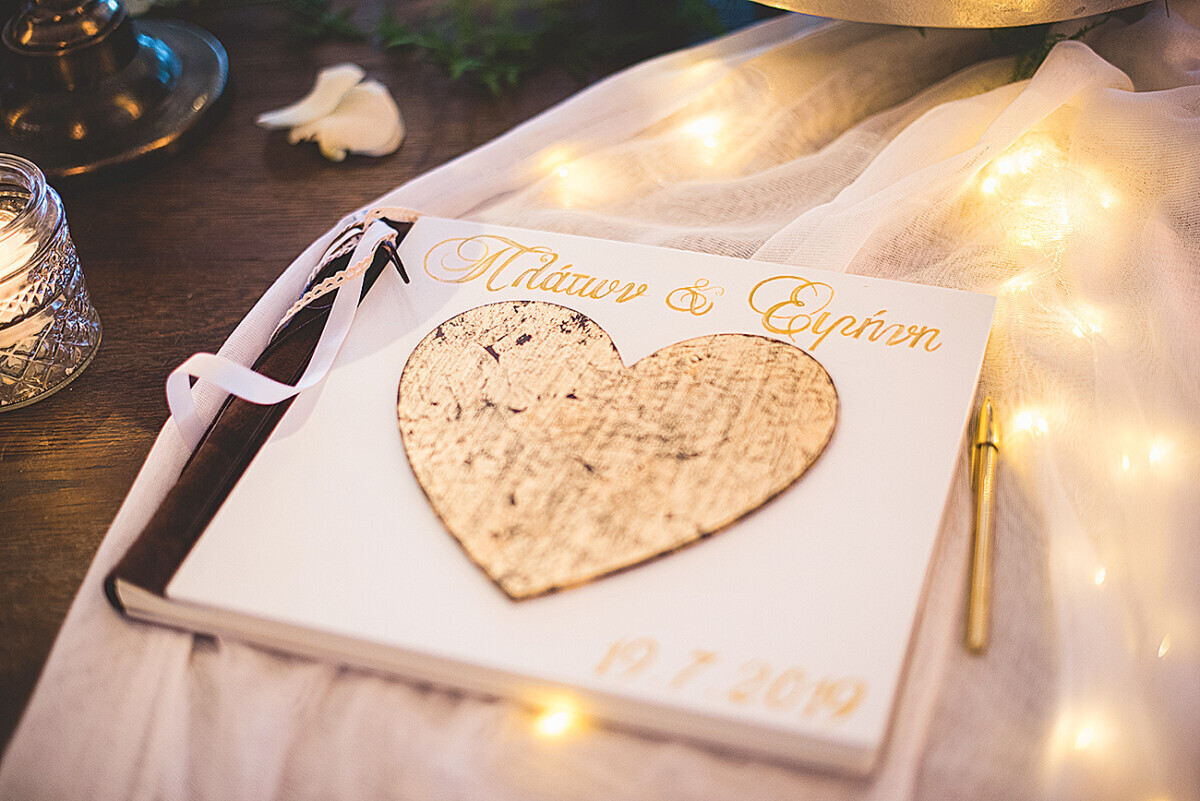 Wedding Wish Book Heart Gold