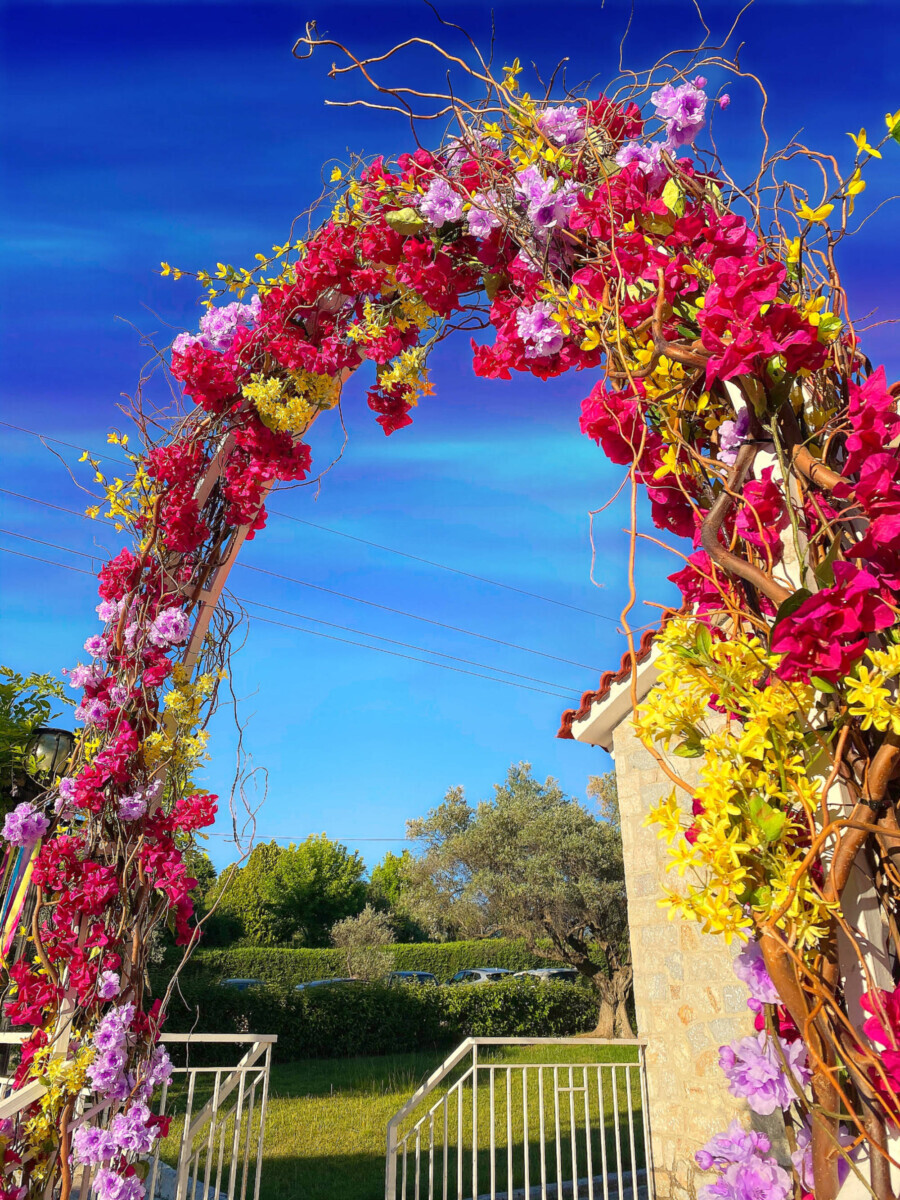 Christening Decoration Arch Flowers Artificial