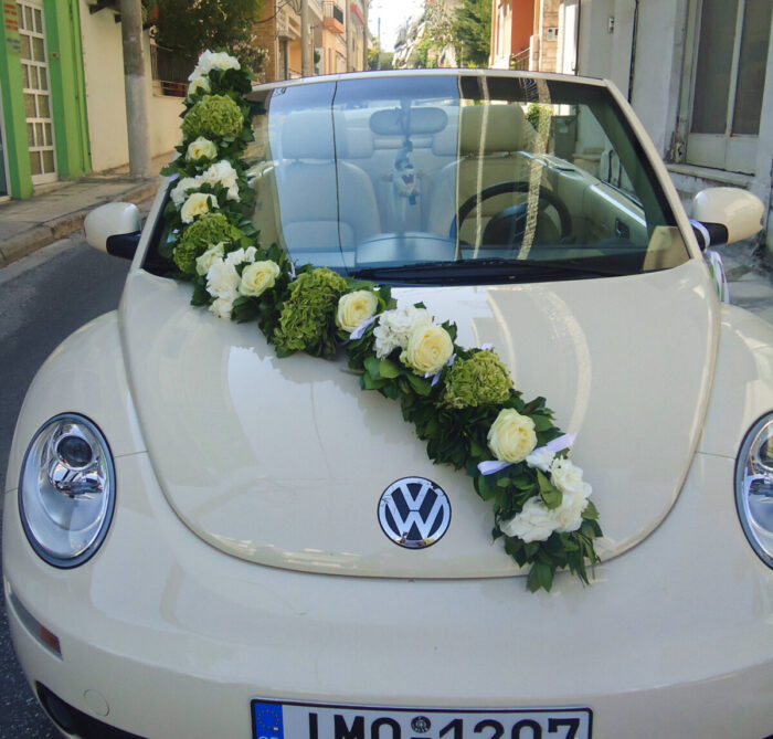 Στολισμός Αυτοκινήτου Γάμου Beetle Cabrio Γιρλάντα