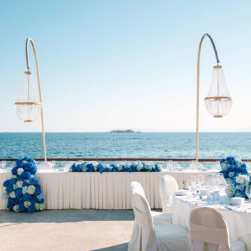 Στολισμός Βάπτισης Grand Resort Λαγονήσι για Αγόρι με Ορτανσίες